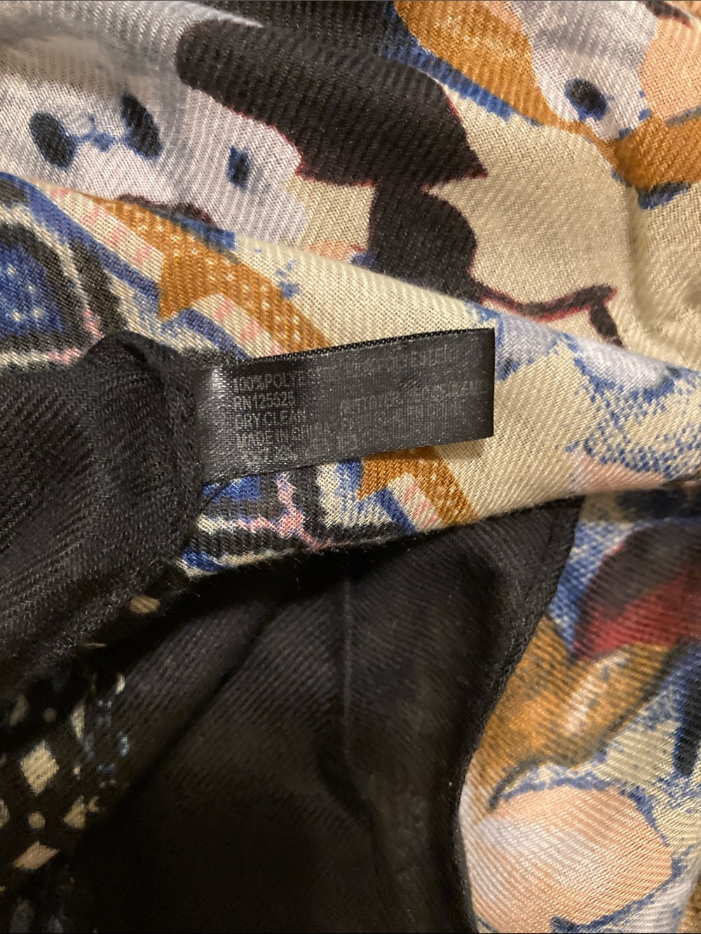Banana Republic Navy Floral Infinity Scarf with Blue, Pink & Gold Accents - Picture 5 of 5